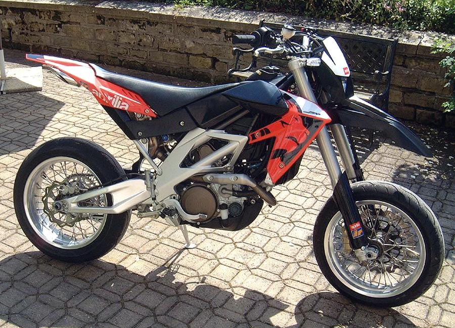 Aprilia SXV 550 supermoto — the V-twin motorcycle that XV Tuner was built to unlock