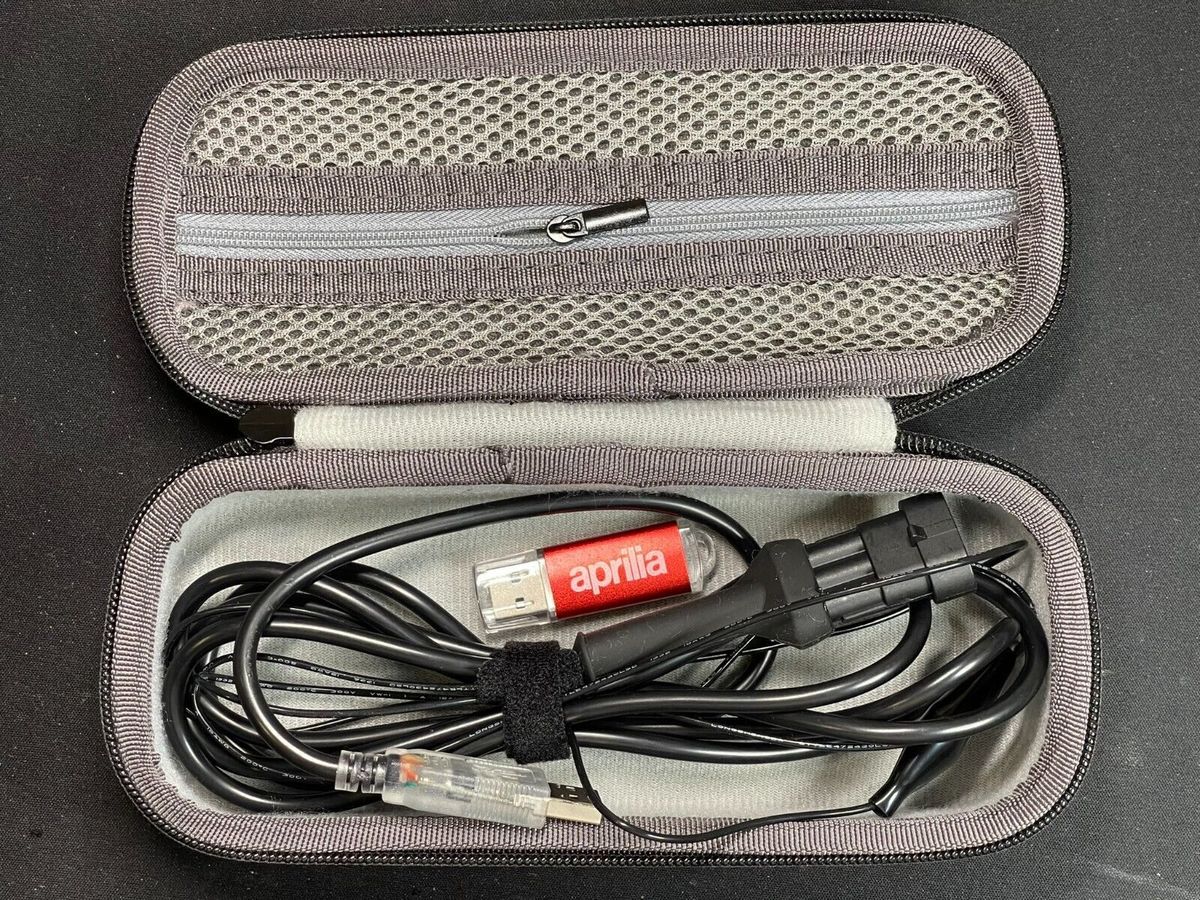 XV Tuner V2 custom ECU connector — plugs directly into the Aprilia diagnostic port