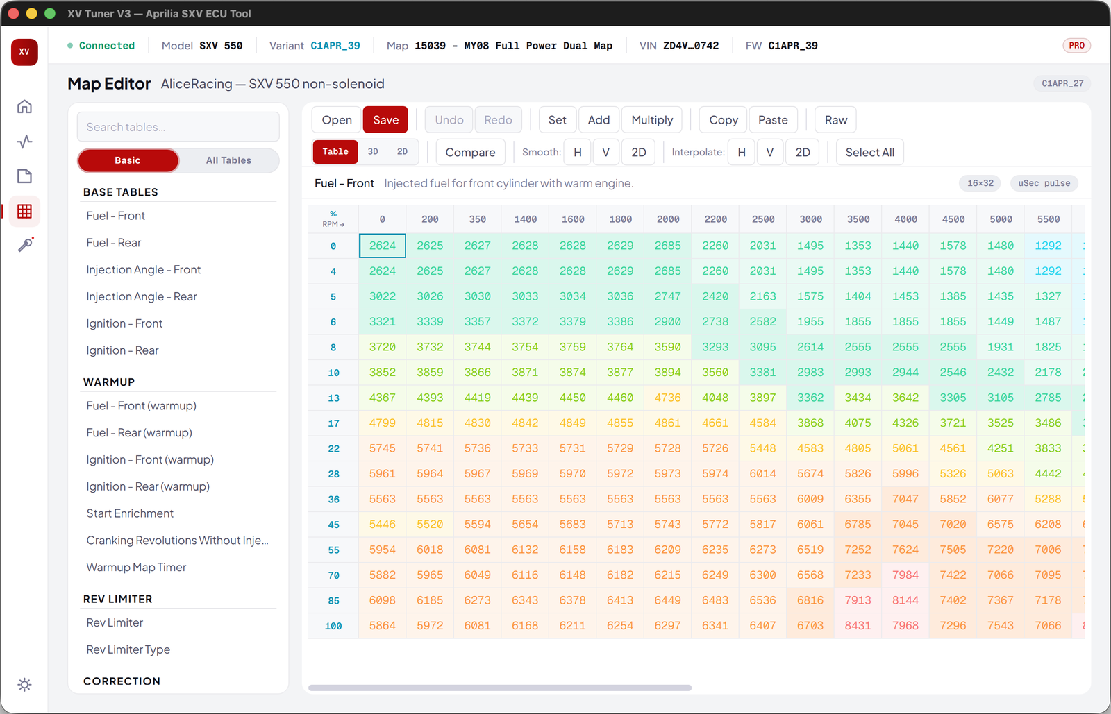 XV Tuner V3 light theme